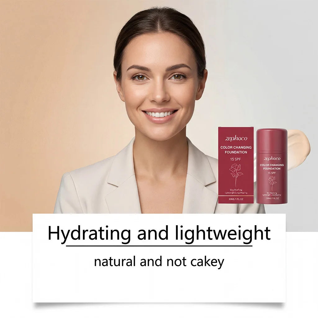 Color Changing Foundation Waterproof Sweatproof Lightweight Deep Hydration Moisturizes Brightening Coverage Concealer Foundation Peaceful Pleasures Health and Wellness