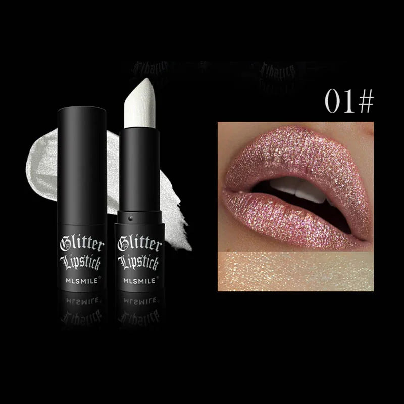 MLSMILE Glitter Lipstick | Waterproof Metallic Pearlescent 6 Colors