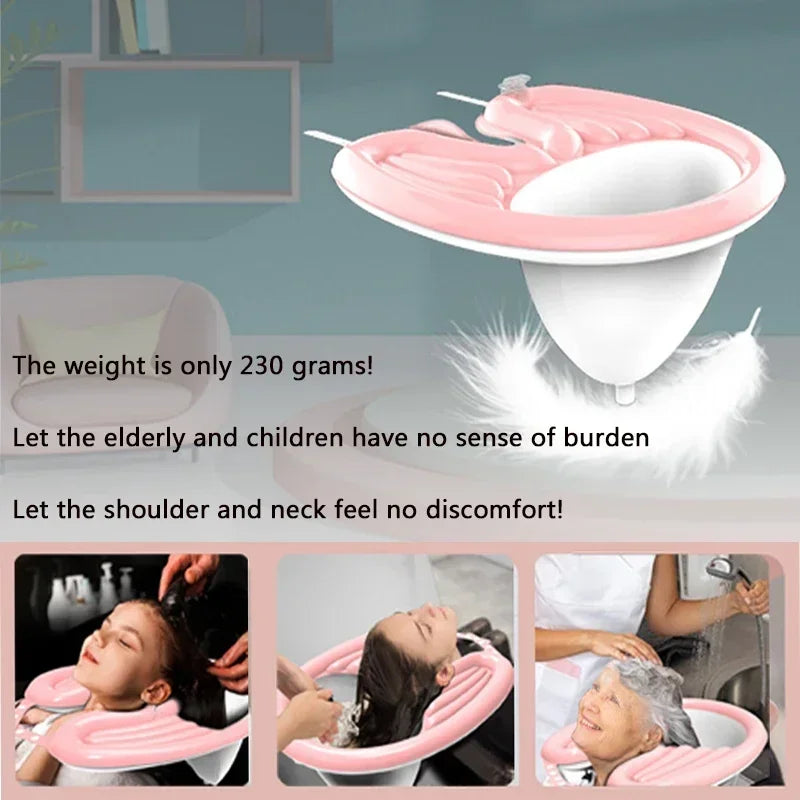 Inflatable Shampoo Basin PVC Foldable Portable Shampoo Pad Spa Tub Deflate Hair Washing Basin for Pregnant Women Elderly Peaceful Pleasures Health and Wellness