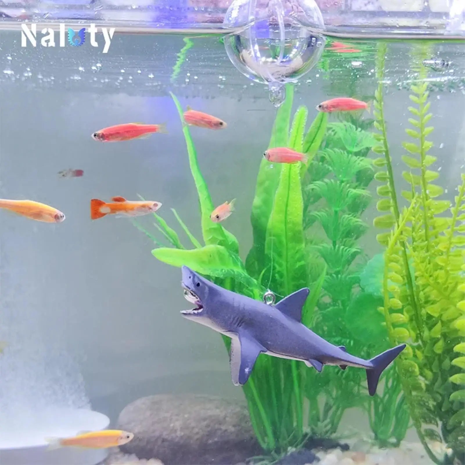 Floating Shark Aquarium Landscape Decoration With Adjustable Position Floating Artificial Aquarium fish Ornaments Decoration Peaceful Pleasures Health and Wellness