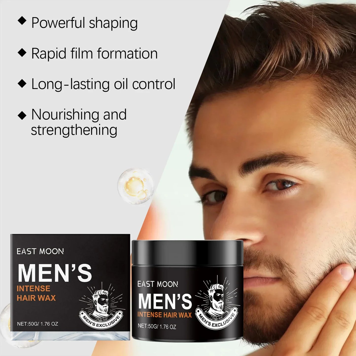 East Moon Styling Hair Wax Men's Hair Lasting Styling Hair Wax Refreshing Fluffy Salon Keep Hair Style Hair Puff Hair Styling Peaceful Pleasures Health and Wellness