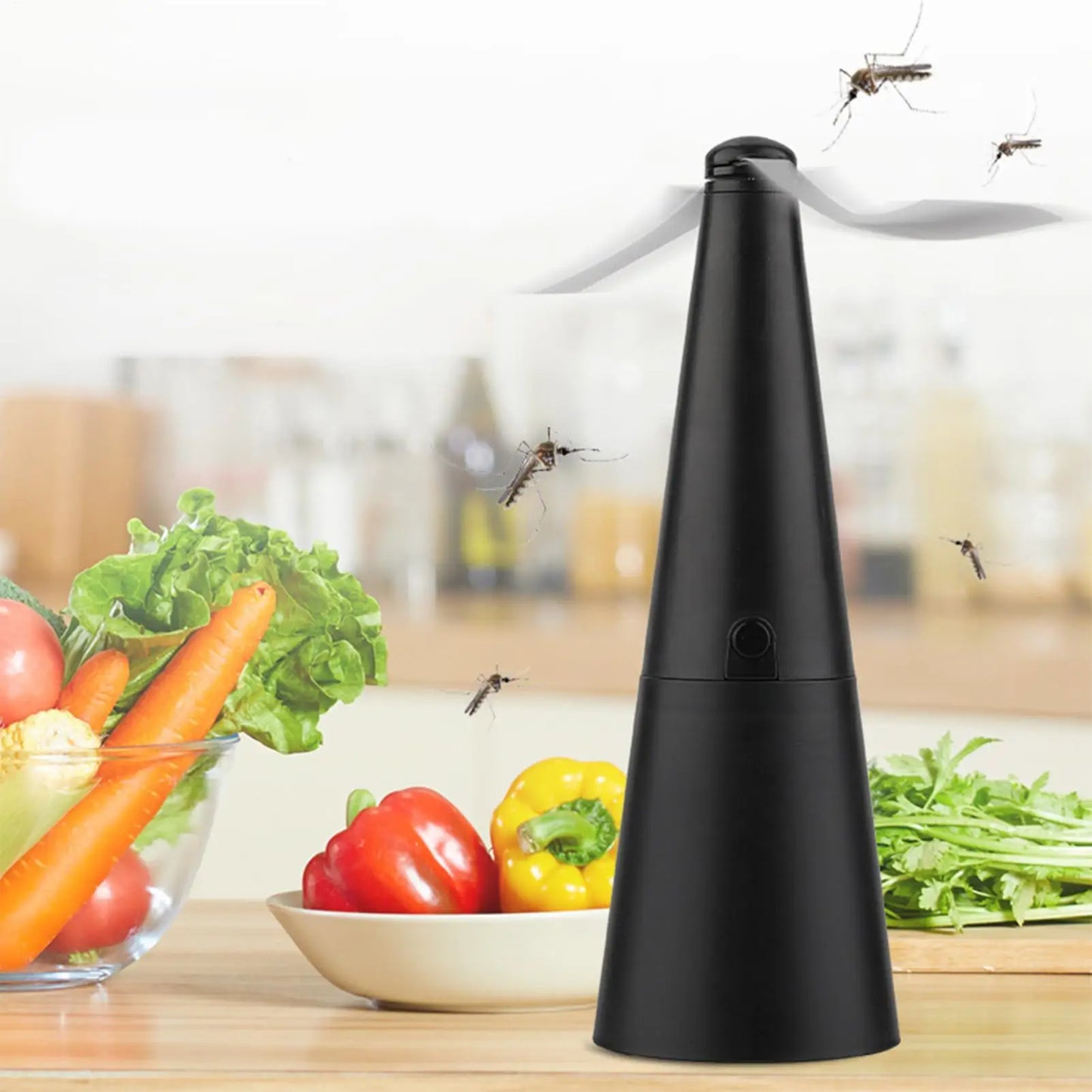 Automatic Mosquito Repellent Fan Fly Swatter Fan Portable Rechargeable Table Fly Fans Outdoor Kitchen Fly Repellent Fan Peaceful Pleasures Health and Wellness