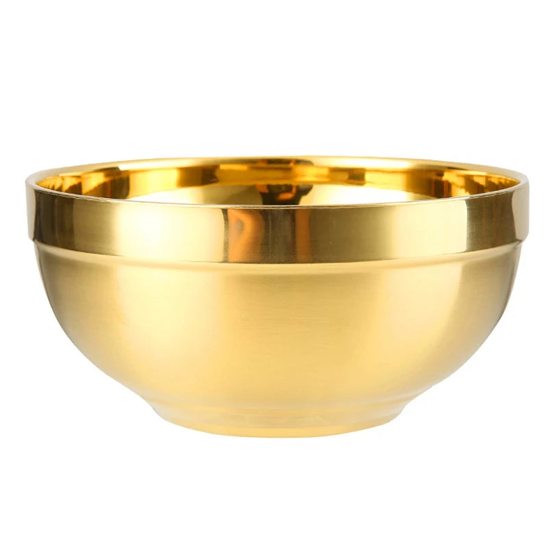 304 Stainless Steel Gold Bowl Household Kitchen Cooking Utensils Ideal for Preparing or Storing Food Peaceful Pleasures Health and Wellness