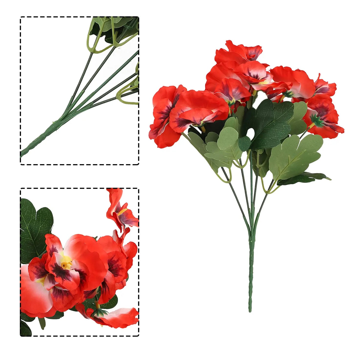 Artificial Pansy Flowers 10 Heads Fake Flower Wedding Party Home