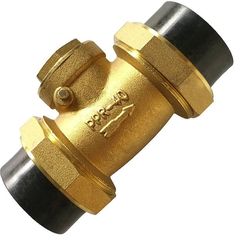 Brass PE Check Valve – Double Union One-Way Connector