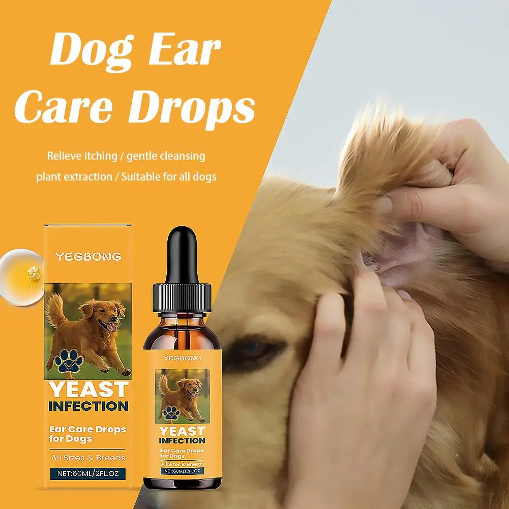 Pet Ear Care Drops Dogs & Cats | 60ml Daily Ear Cleaner