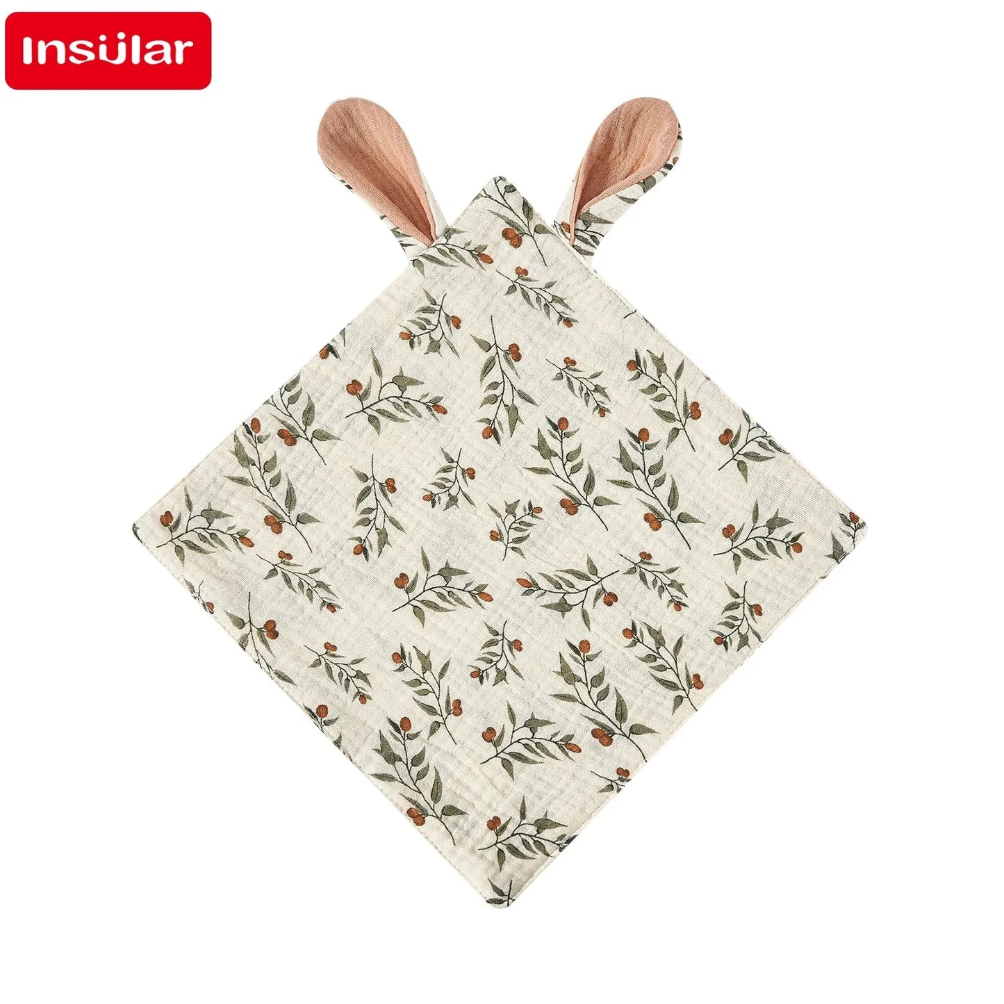 Baby Muslin Washcloths Cartoon Print Burp Cloths & Bibs 0–12M