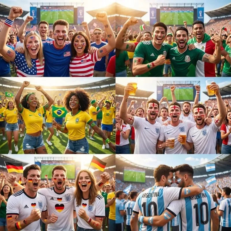 Waterproof Flag Tattoo Stickers – Brazil, USA & Germany Fans