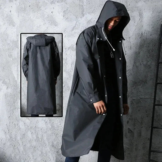 Waterproof Hooded Long Raincoat for Men & Women | Outdoor Waterproof Raincoat Peaceful Pleasures Health and Wellness