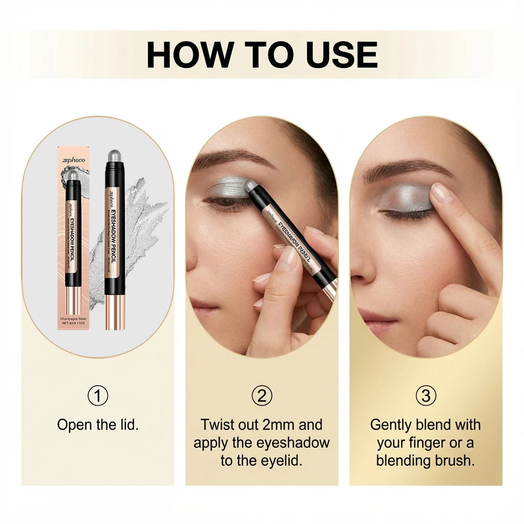 Pearl Eyeshadow Stick Champagne Silver – Shimmer & Silky
