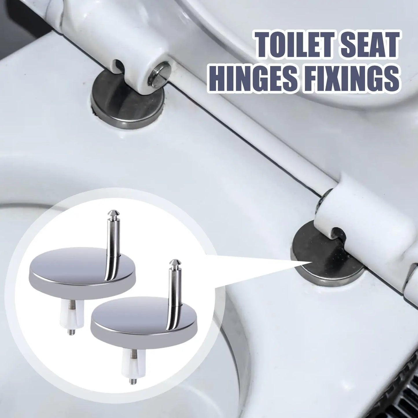 2-Pack Universal Toilet Seat Hinges – Stainless Steel Top Fix