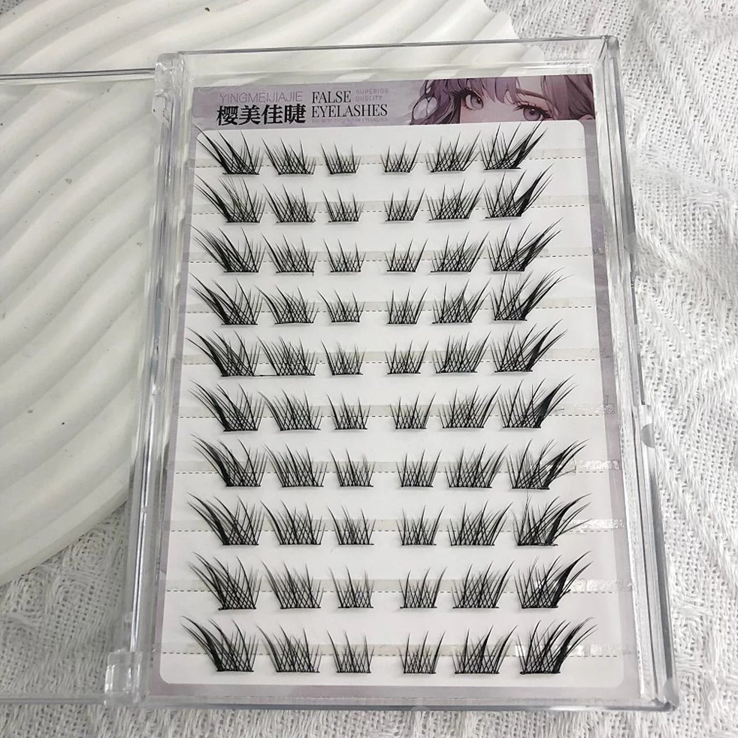 10/20rows Fox-style Wispy False Eyelashes Individual Anime Eyelash Extension Natural Thick Black Band Lashes Long Lasting Makeup Peaceful Pleasures Health and Wellness