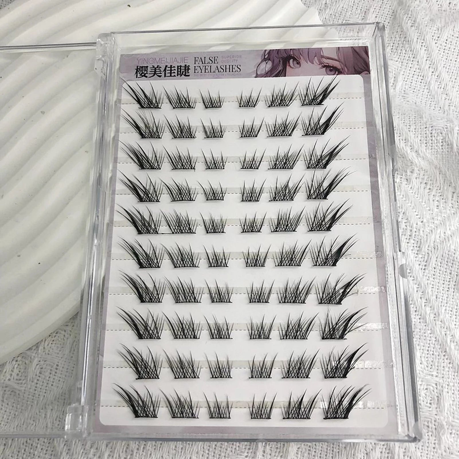 10/20rows Fox-style Wispy False Eyelashes Individual Anime Eyelash Extension Natural Thick Black Band Lashes Long Lasting Makeup Peaceful Pleasures Health and Wellness