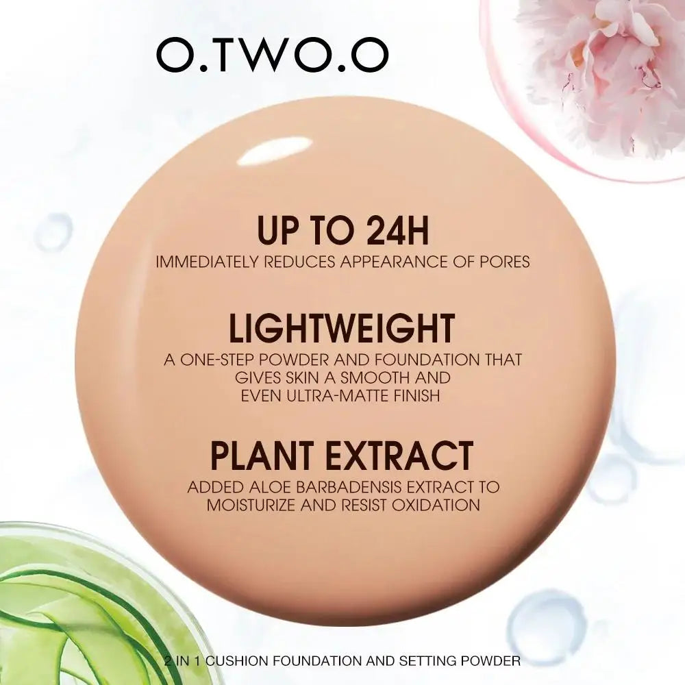 O.TWO.O 2-in-1 Air Cushion Cream & Setting Powder | 24H Matte