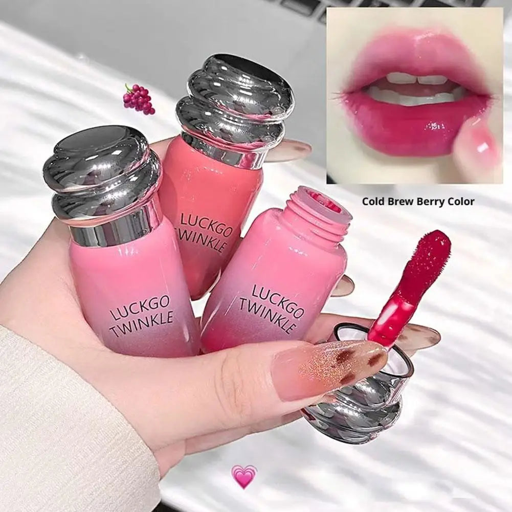 Ice Transparent Mirror Lip Gloss Moisturizing Liquid Lipstick Water Light Glass Mirror Lip Glaze Long-Lasting Beauty Lipstick Peaceful Pleasures Health and Wellness