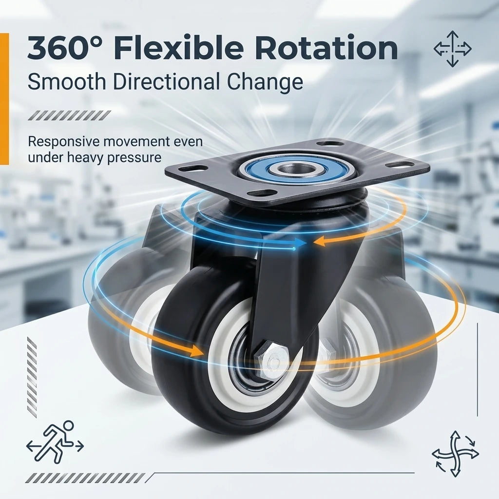 4 Pieces Of 1.5-Inch Universal Wheels Silent Furniture Casters Can Rotate 360° Suitable For Trolleys Cabinets And Scaffolding Peaceful Pleasures Health and Wellness