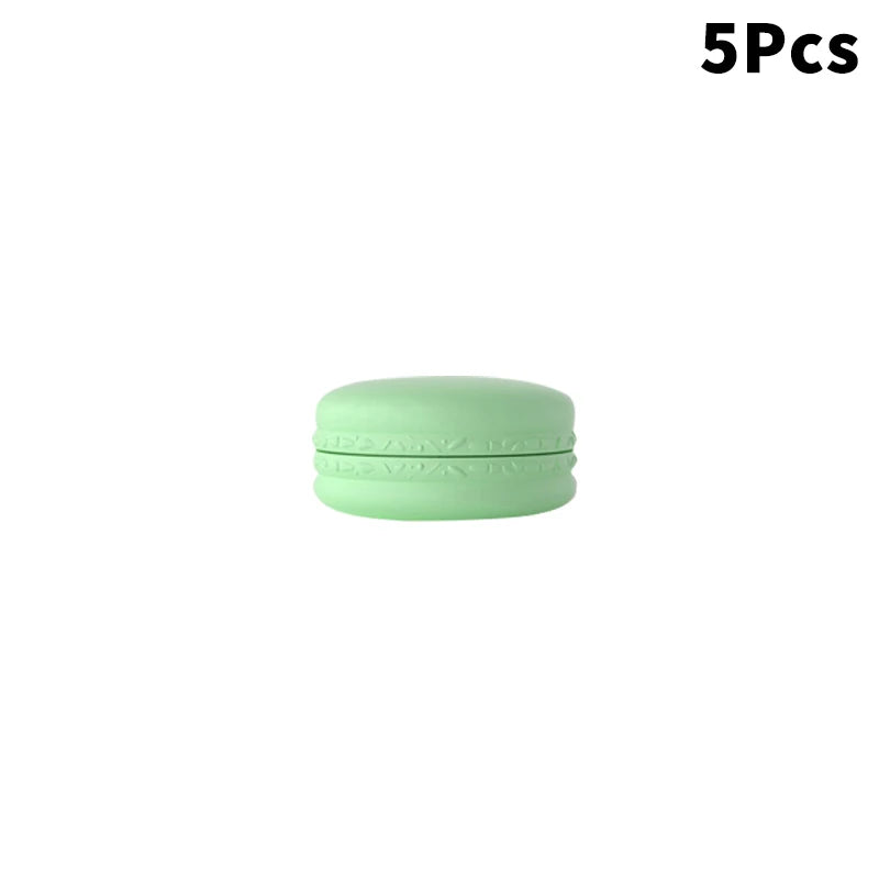 5Pcs 10g Macaron Cream Jar,PP Plastic Lotion Cream Box Bottle,Cosmetic Foundation Cream Pill Storage Box,Travel Portable Makeup Peaceful Pleasures Health and Wellness Green