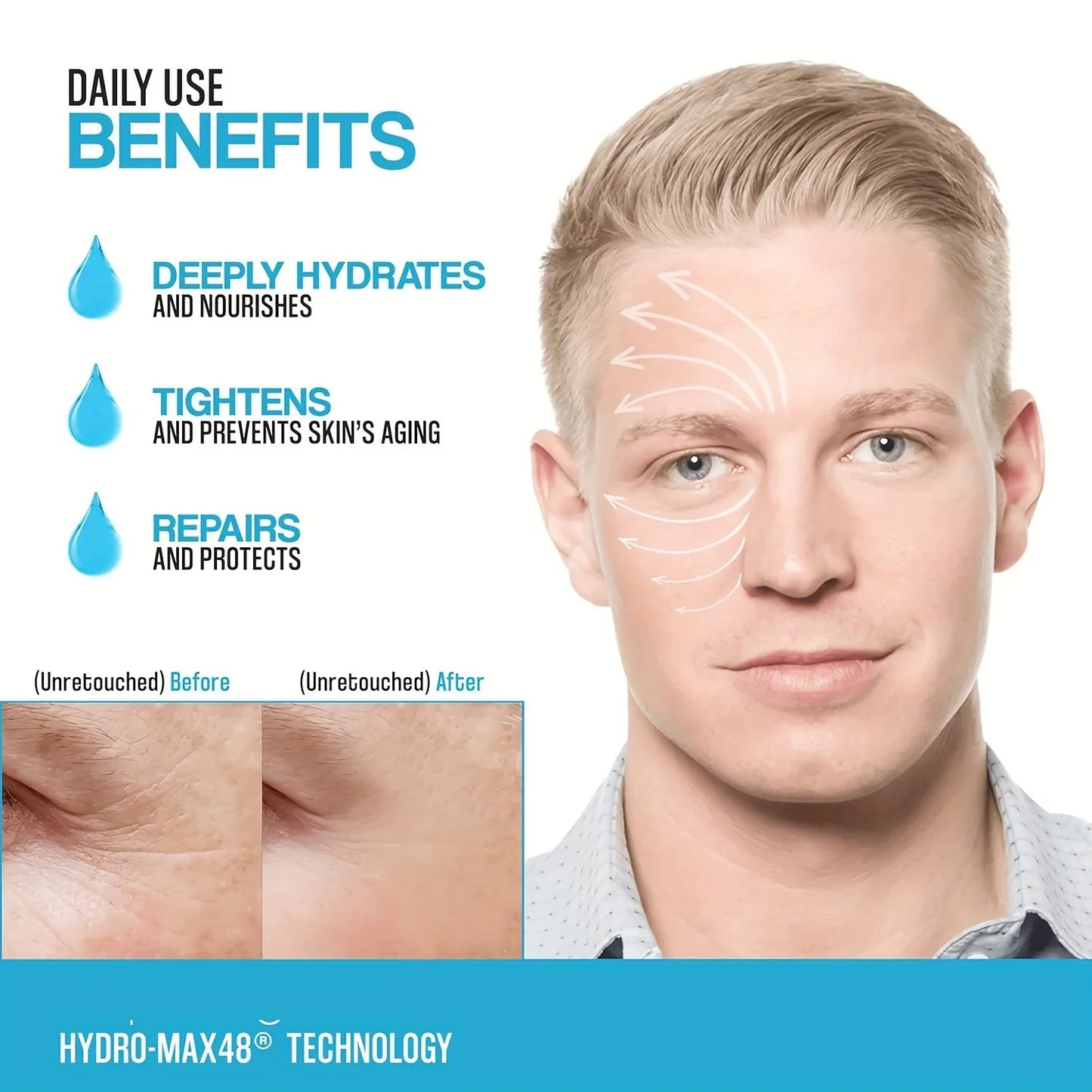 Men's Face Moisturizer – Hyaluronic Acid, Collagen & Vitamin E