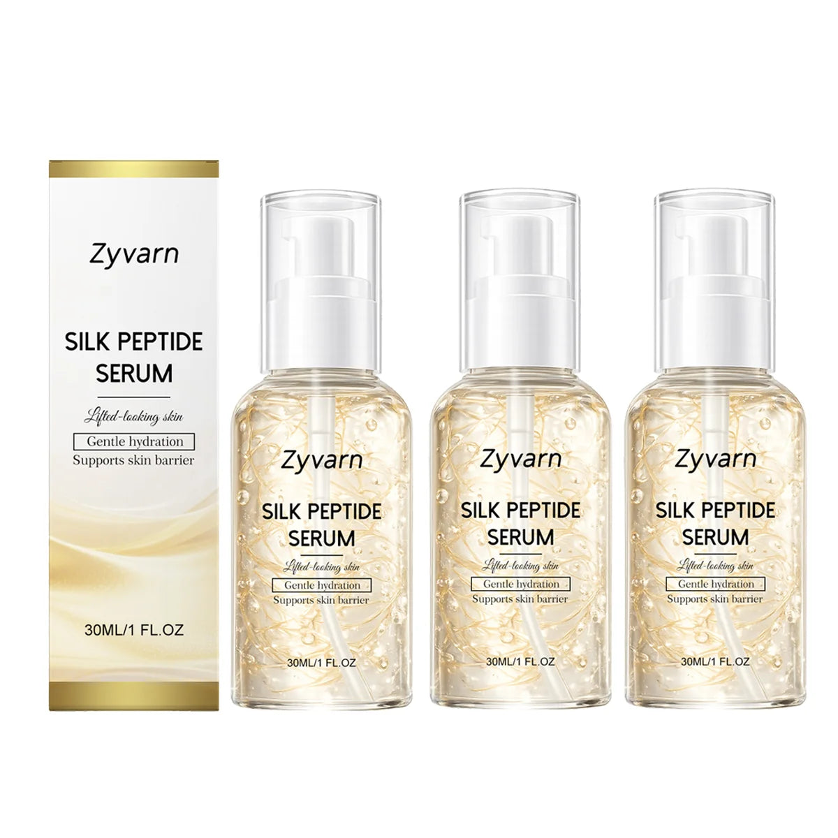 Hydrating Face Serum Lightweight Moisturizing With Arginine Silk Protein For Firming Radiant Skin Fast Absorbing Formula Peaceful Pleasures Health and Wellness 3pcs