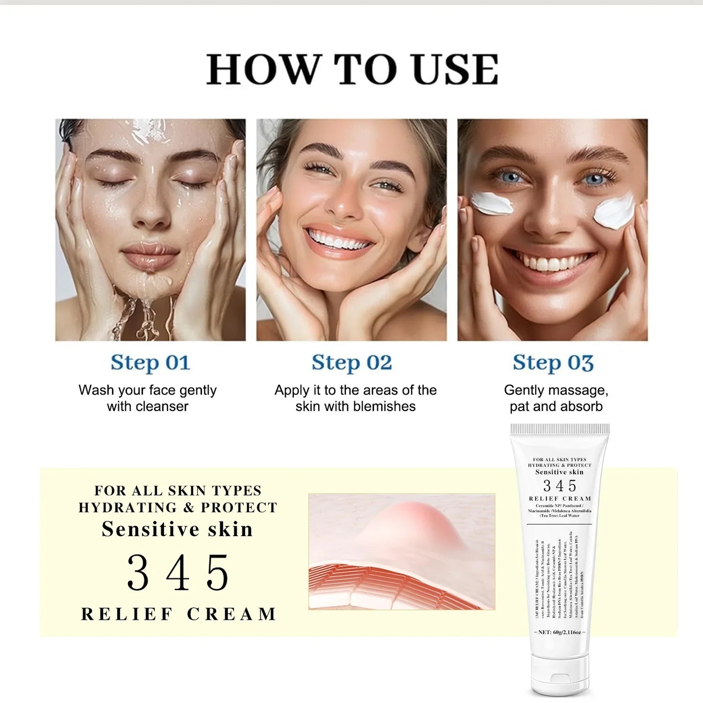 345 Relief Cream – Brightening Blemish & Deep Moisture Face Cream
