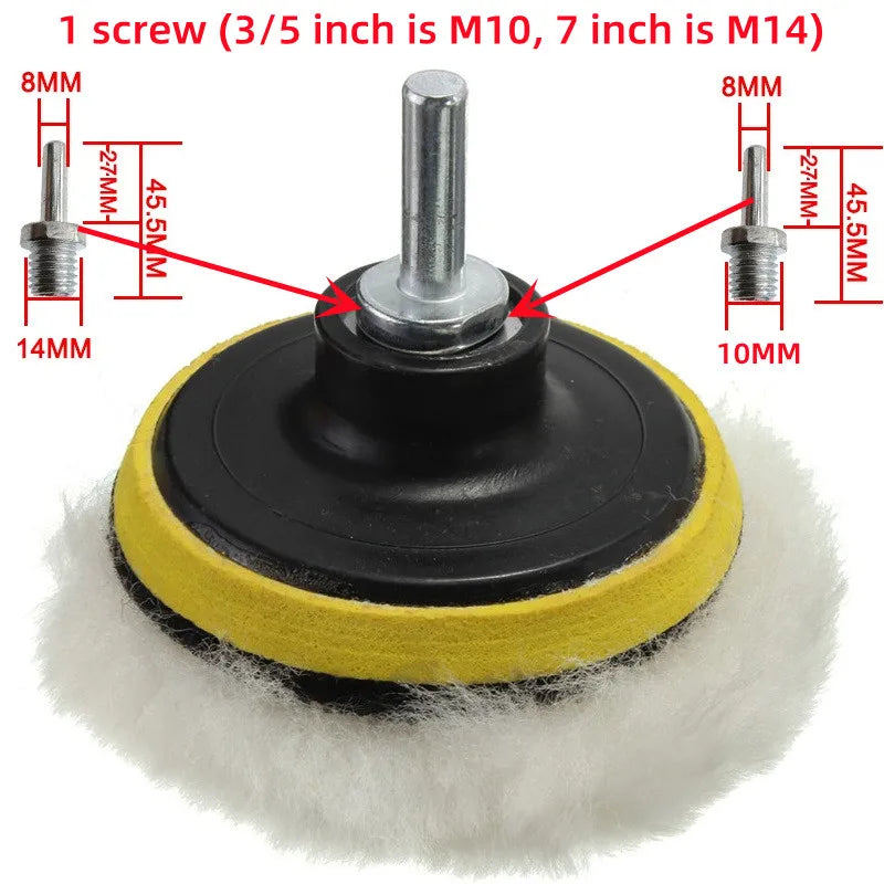 8-Piece Car Buffing Polishing Pad Kit 3/5/7" with Drill Adapter Peaceful Pleasures Health and Wellness