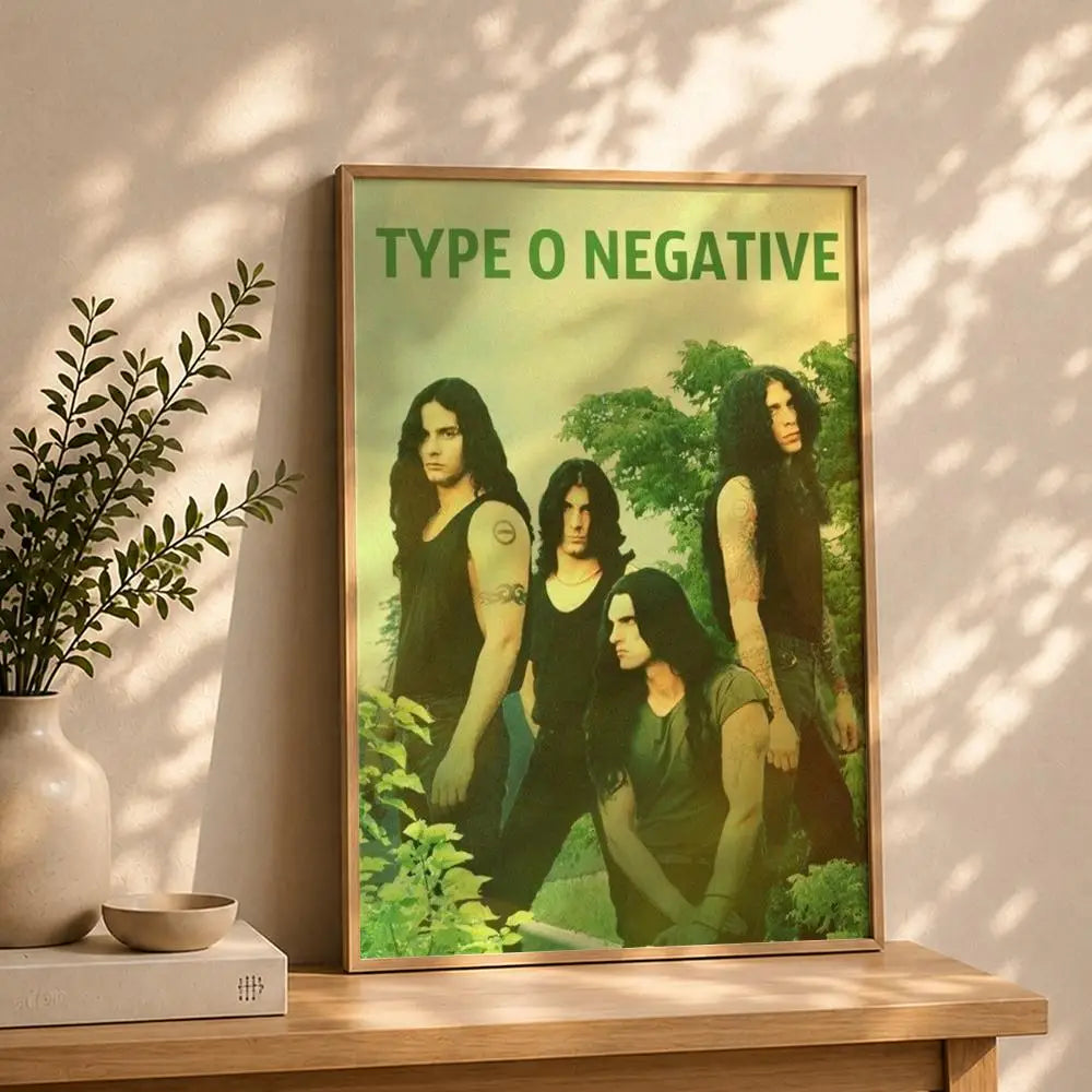 Band T-Type O NegativeS Poster HD Self Adhesive Waterproof Wall Art Ideal for Home Office Dorm Bedroom Great Gift Peaceful Pleasures Health and Wellness White13 40X50cmNoframe