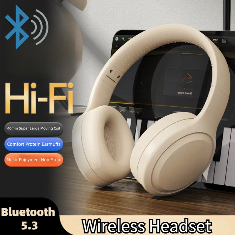 Bluetooth 5.3 Headphones 3.5mm Wired Headsets Over Ear Gaming Earphones Foldable Wireless Earphones with Mic TF/AUX Music Play Peaceful Pleasures Health and Wellness