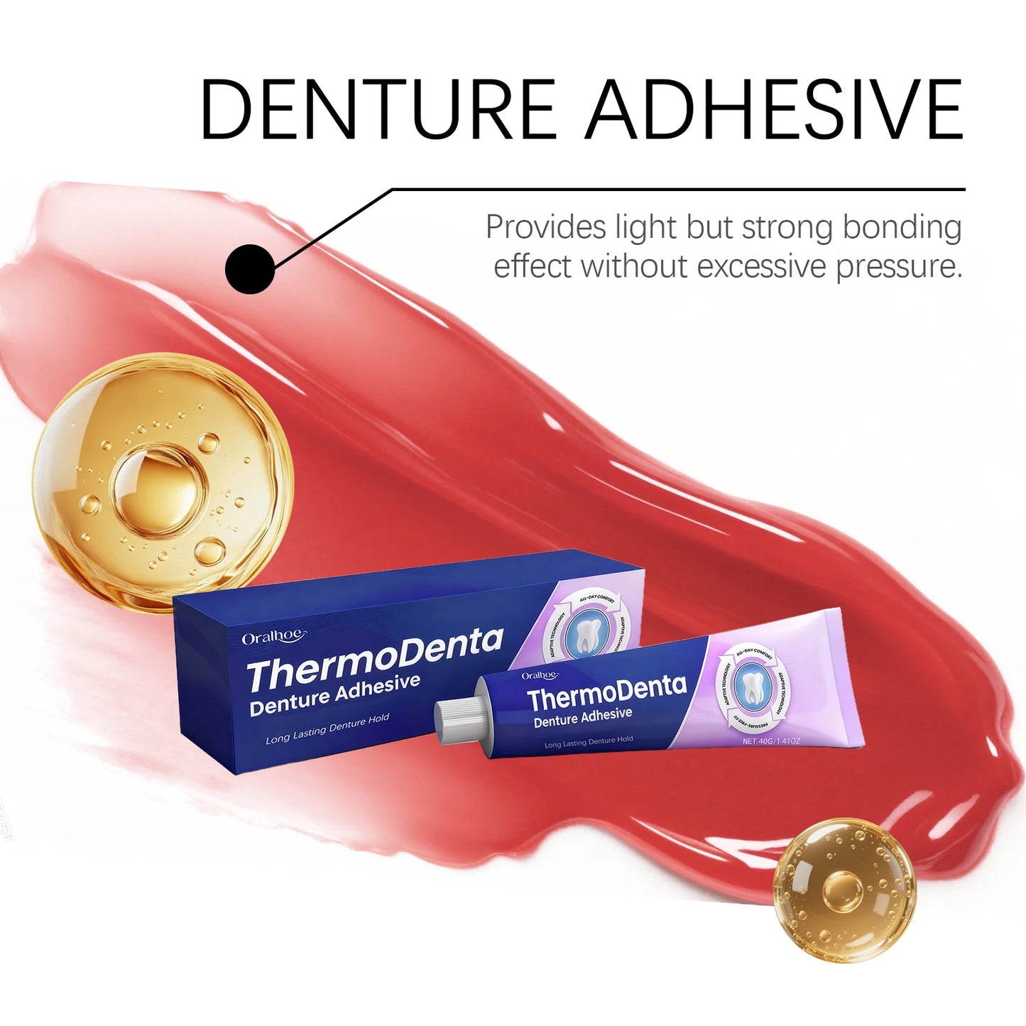 40g Denture Fixing Adhesive Silicone Reline Kit | Long-Lasting