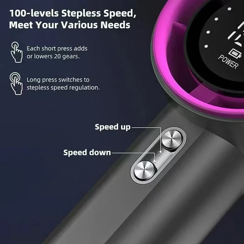 Lenovo 100 Levels Small Fan Usb Digital Display Rechargeable Handheld High-speed Powerful Wind Handheld Turbo Portable Fan Peaceful Pleasures Health and Wellness