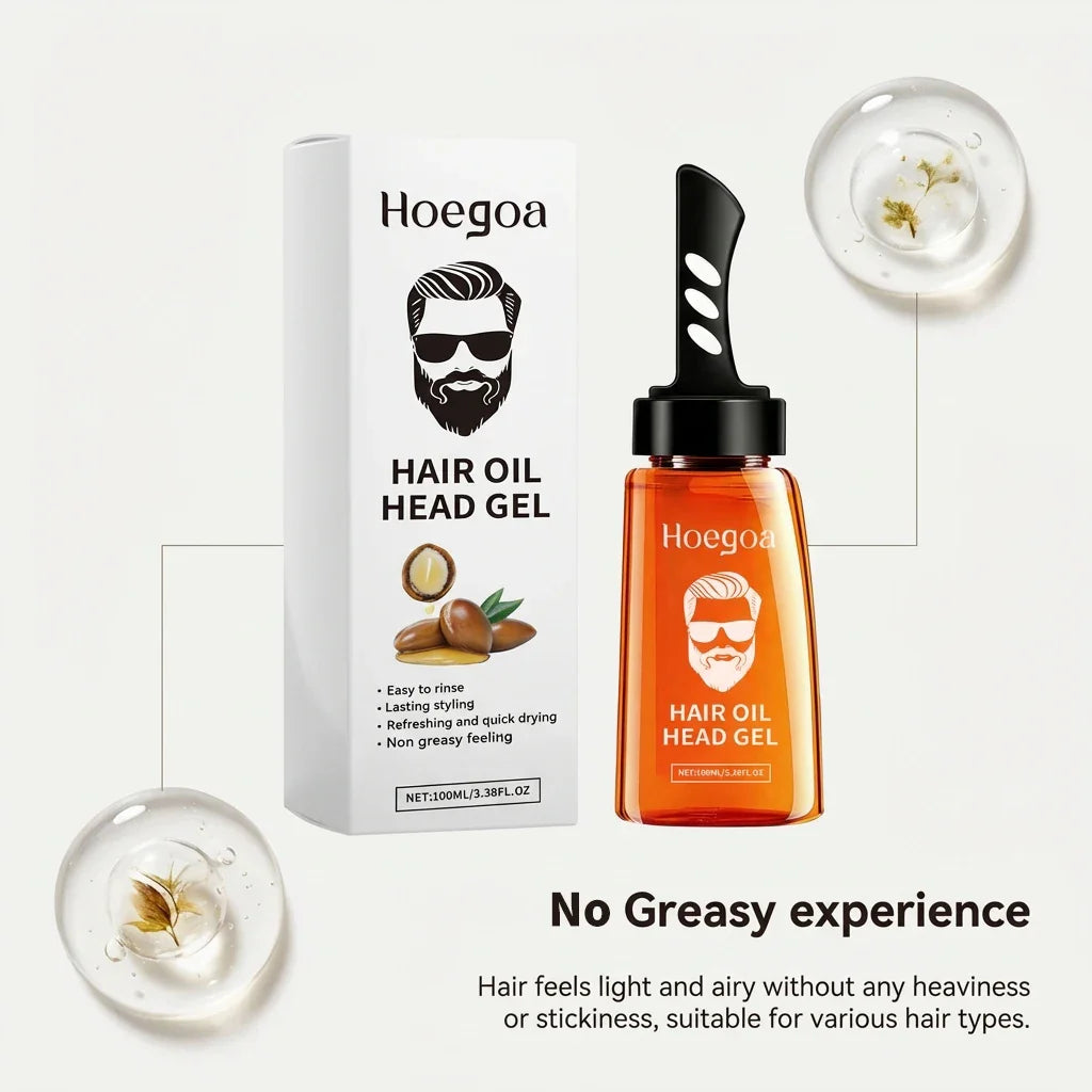 HOEGOA Men's Hair Styling Gel & Comb – Strong Hold, 100ml