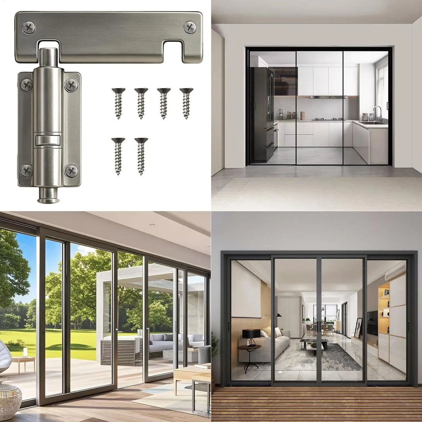 Stainless Steel Child Safety Sliding Door Lock, Security Latch for Patio Glass Doors & Windows, Child Proof Lock for Home Office Peaceful Pleasures Health and Wellness