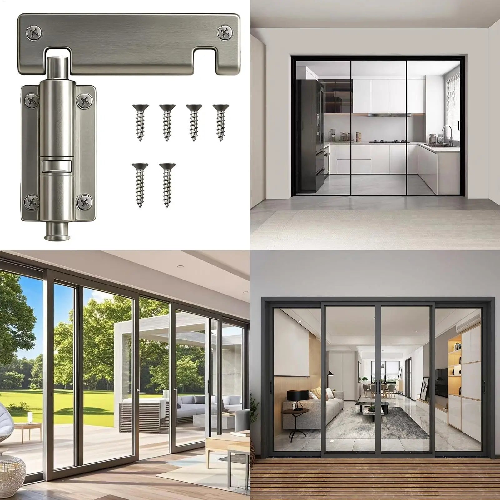 Stainless Steel Child Safety Sliding Door Lock, Security Latch for Patio Glass Doors & Windows, Child Proof Lock for Home Office Peaceful Pleasures Health and Wellness
