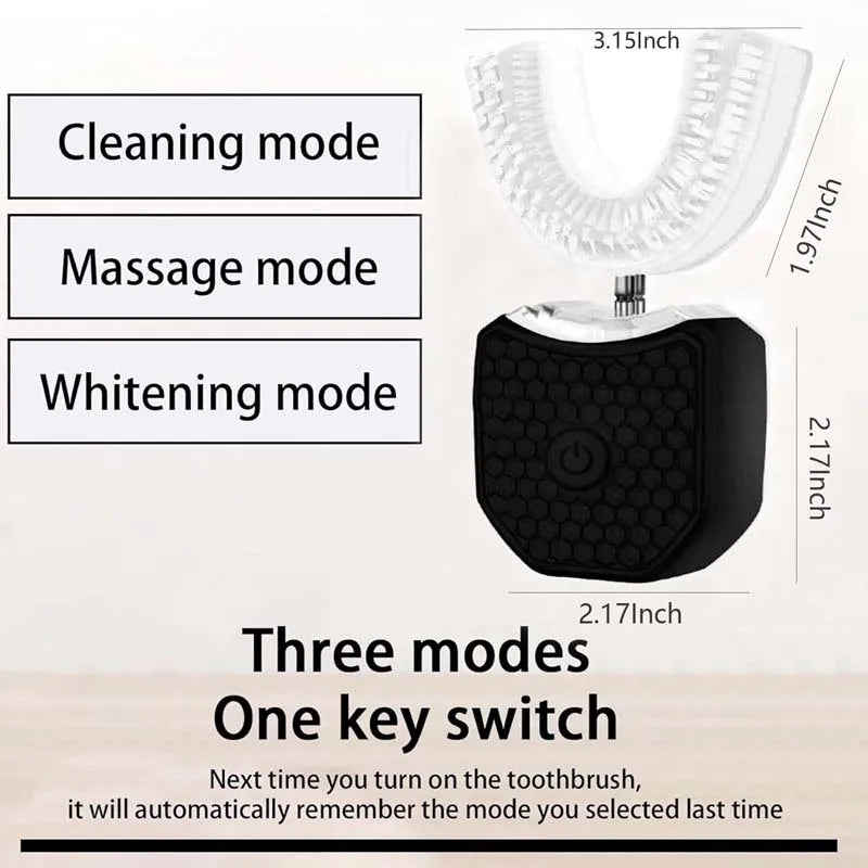 LED Display USB Type-C Automatic Electric Toothbrush Adults Students U-Shaped Soft Bristle IPX7 Waterproof Whitening Feature Peaceful Pleasures Health and Wellness