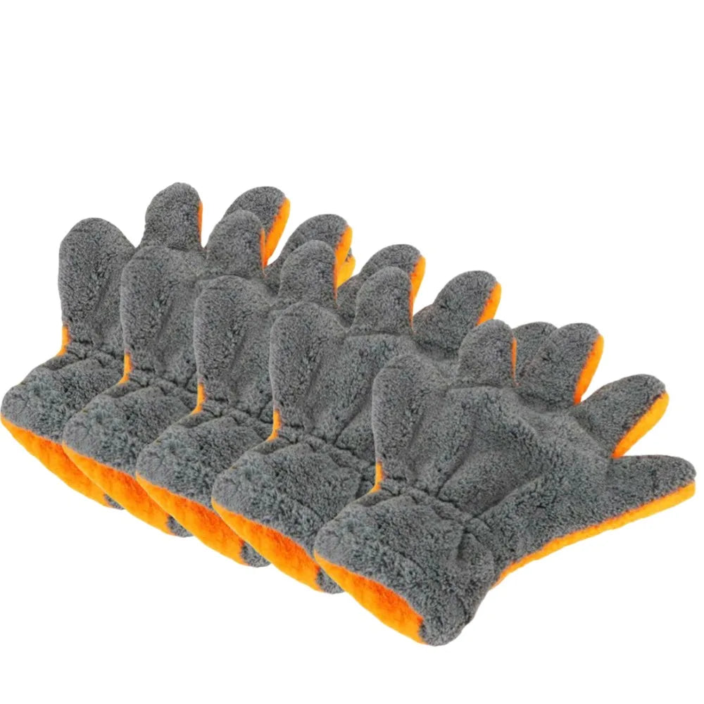 Double-Sided Coral Fleece Car Wash Mitt – Scratch-Free Glove