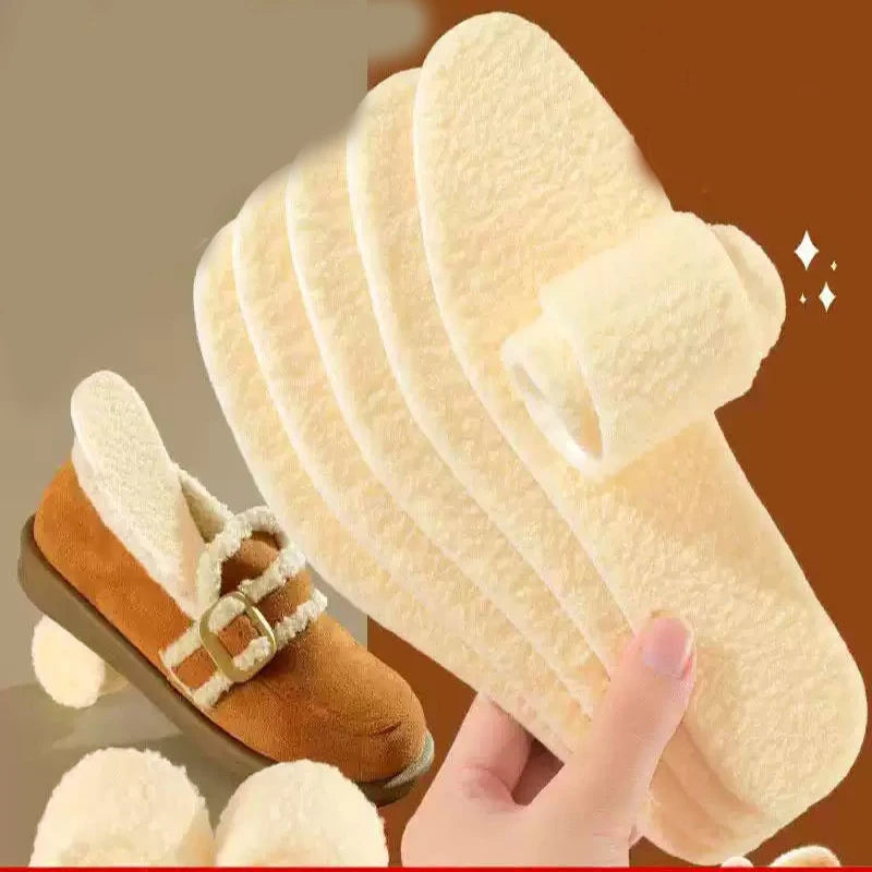 Adjustable Warm Insoles with Fleece and Thickened Lambskin Comfortable Cashmere and Cotton Insoles Snow Boots Peaceful Pleasures Health and Wellness