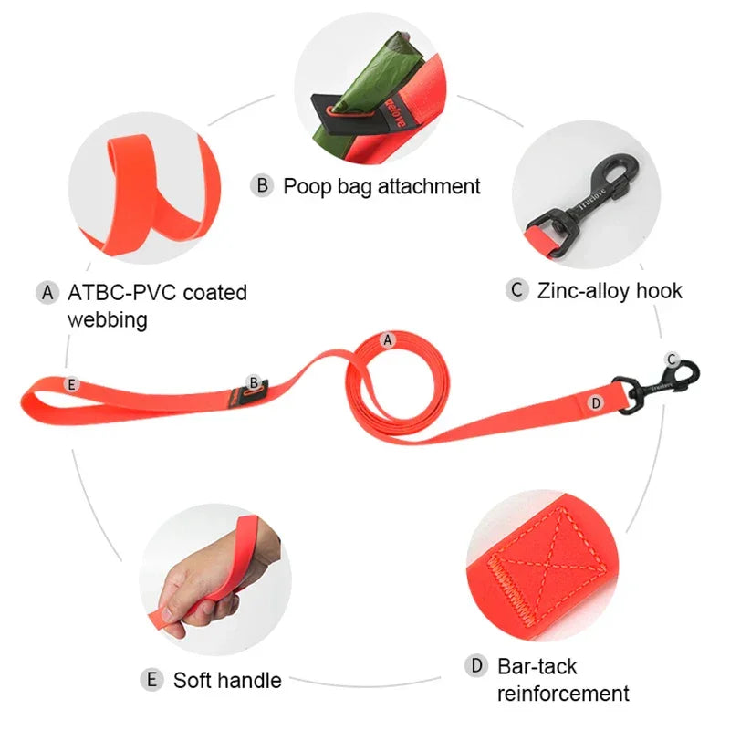 Truelove Pet Leash Waterproof Odor Proof Easy Grip Durable Lightweight Premium Coated ATBC-PVC Dog Lead Fast Clasp TLL3211 Peaceful Pleasures Health and Wellness