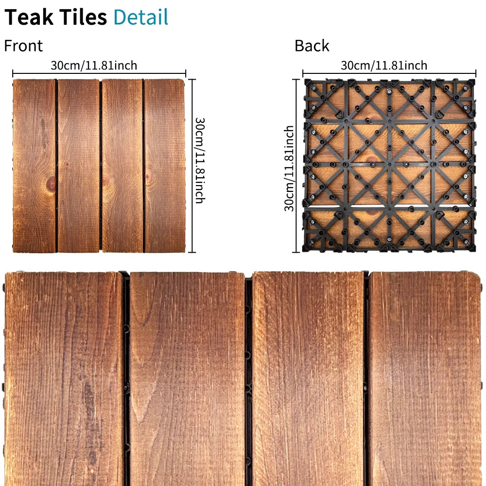 30PCS Outdoor Ground Decoration Of Household Splicing Solid Wood Flooring, Terrace, Courtyard, Balcony Renovation Peaceful Pleasures Health and Wellness 30PCS