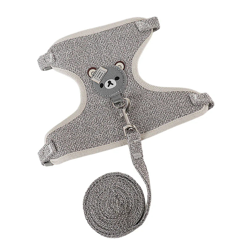 Adjustable Mesh Vest Cat Dog Harness with Lead Leash