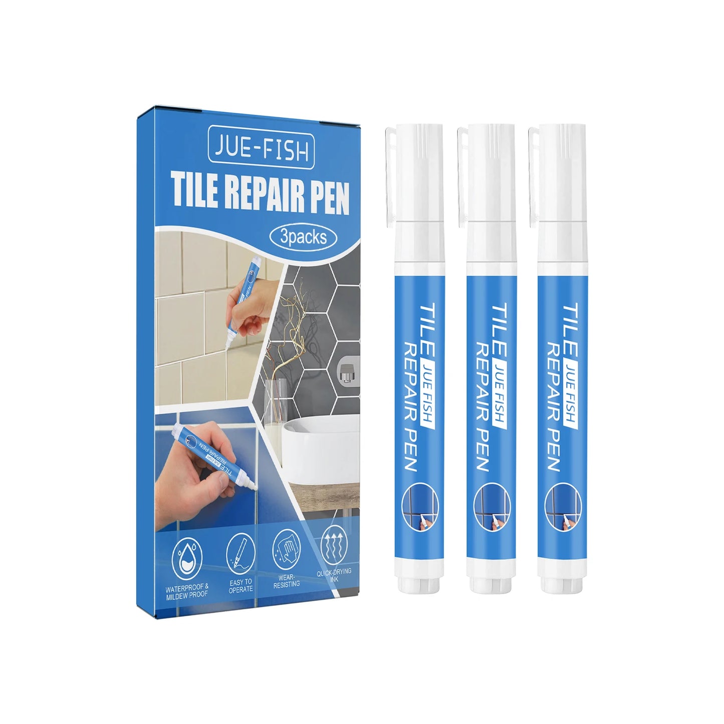 3-Pack Tile Grout Repair Pen – Waterproof & Quick Dry