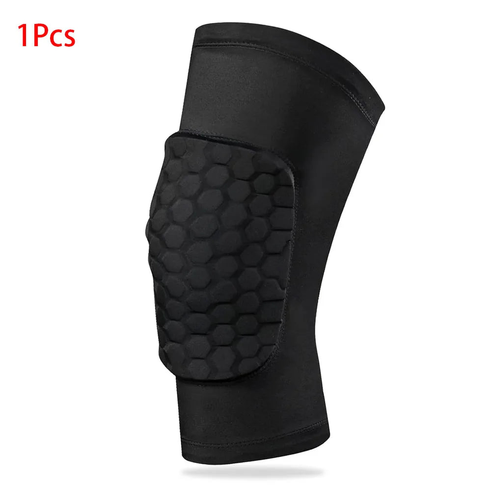 1Pcs Knee Compression Pads,Knee Sleeve Basketball Volleyball Knee Pads with Honeycomb Padding Knee Brace Soft Knee Pads Peaceful Pleasures Health and Wellness black XXL