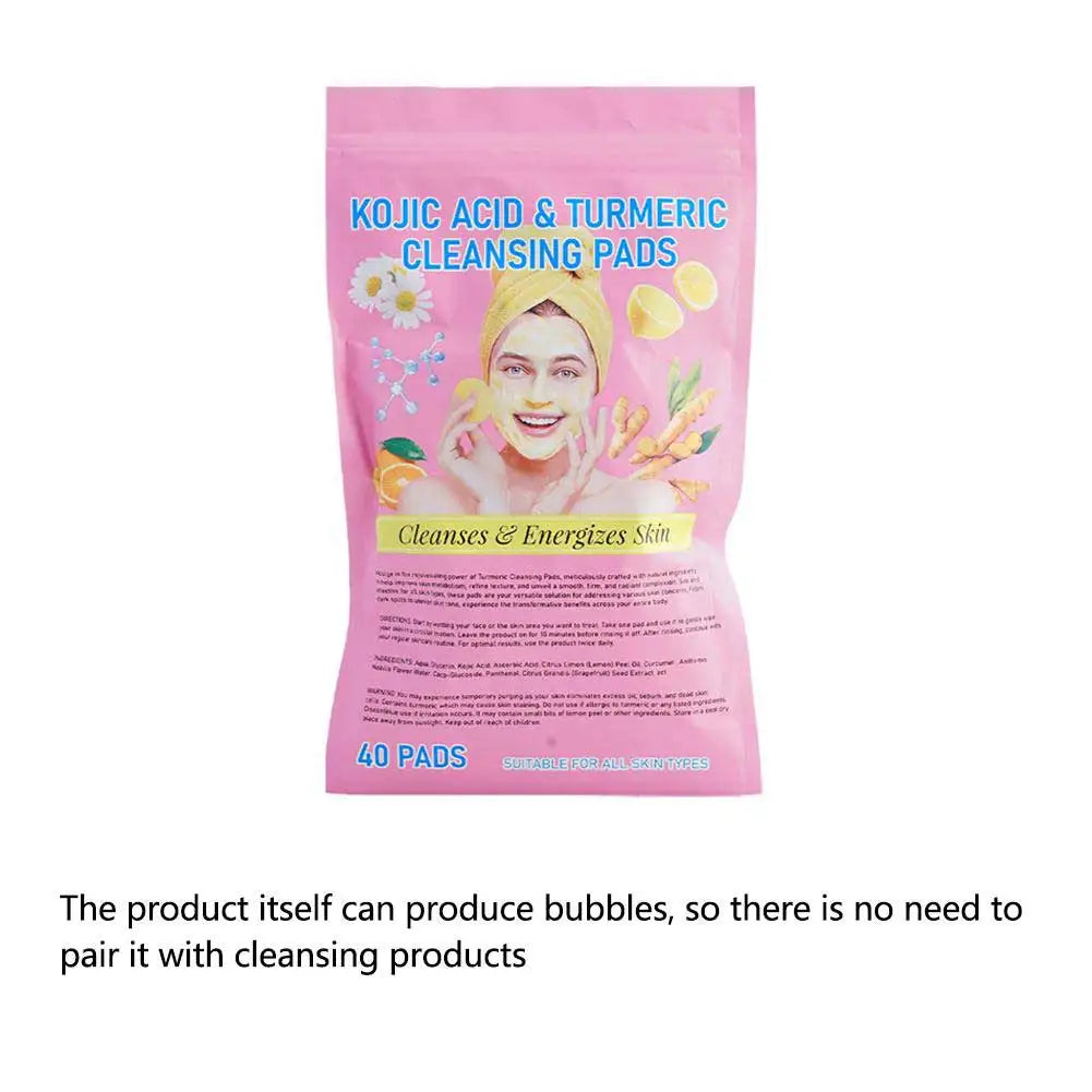 Kojic Acid & Turmeric Cleansing Pads – Brightening Facial Sponge