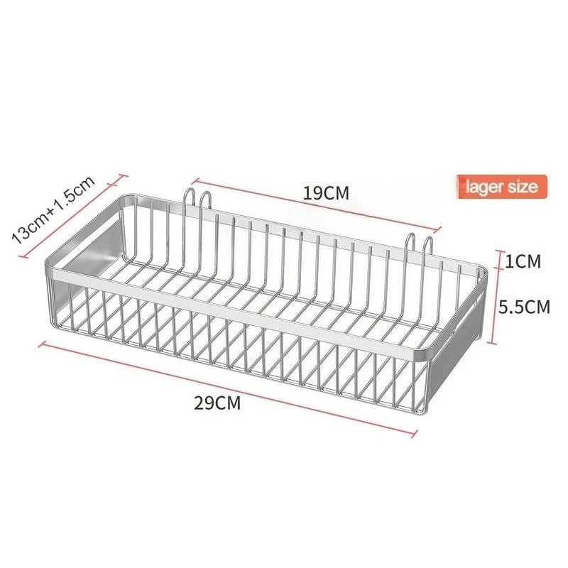 Hanging Cutlery Holder Drainer Spoon Fork Chopsticks Storage Basket Rack 304 Stainless Steel Tool Organizer,Kitchen Accessories Peaceful Pleasures Health and Wellness A large size 1-tier