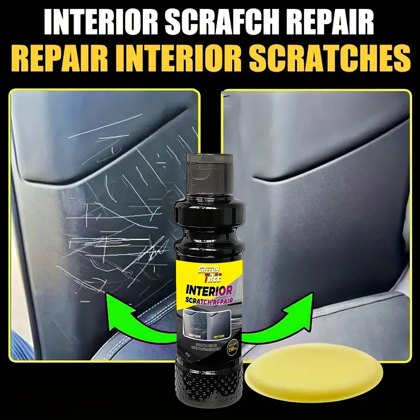 Car Interior Plastic Restorer & Scratch Repair Wax Kit
