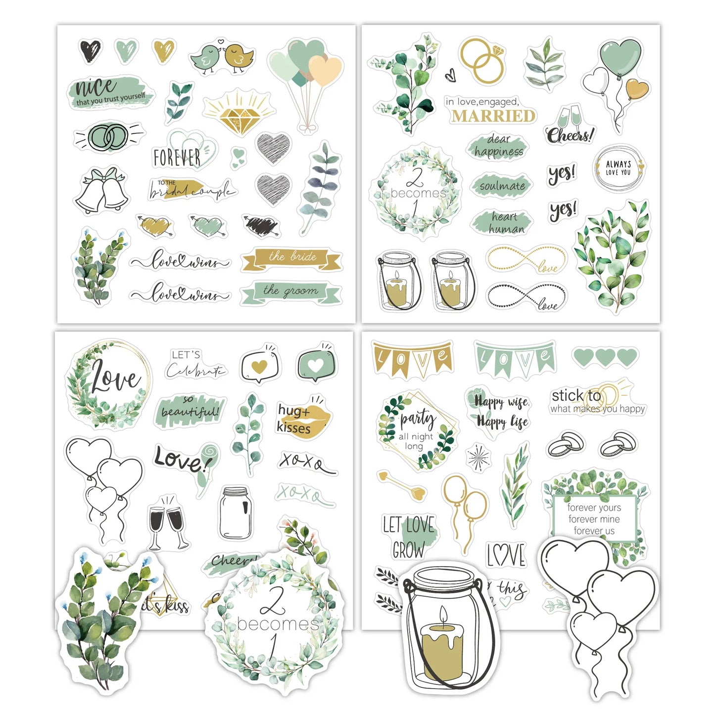 Bview Art Luxury Wedding Guest Book Gold Foil Album Blank Sign-in