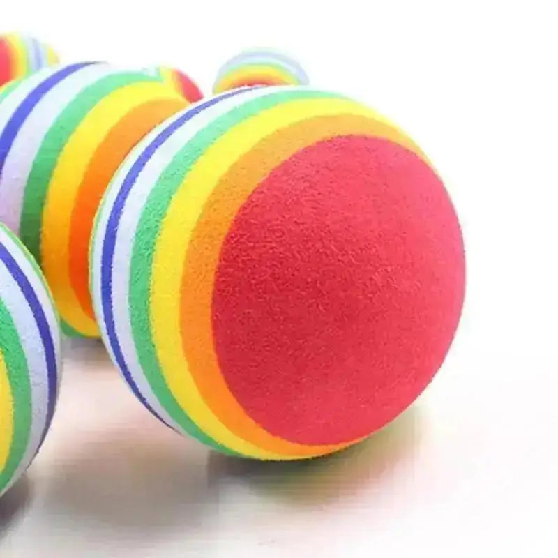 Pet Rainbow Ball Cat Foam Toy Cotton Dog Molar Colorful Supplies Toys