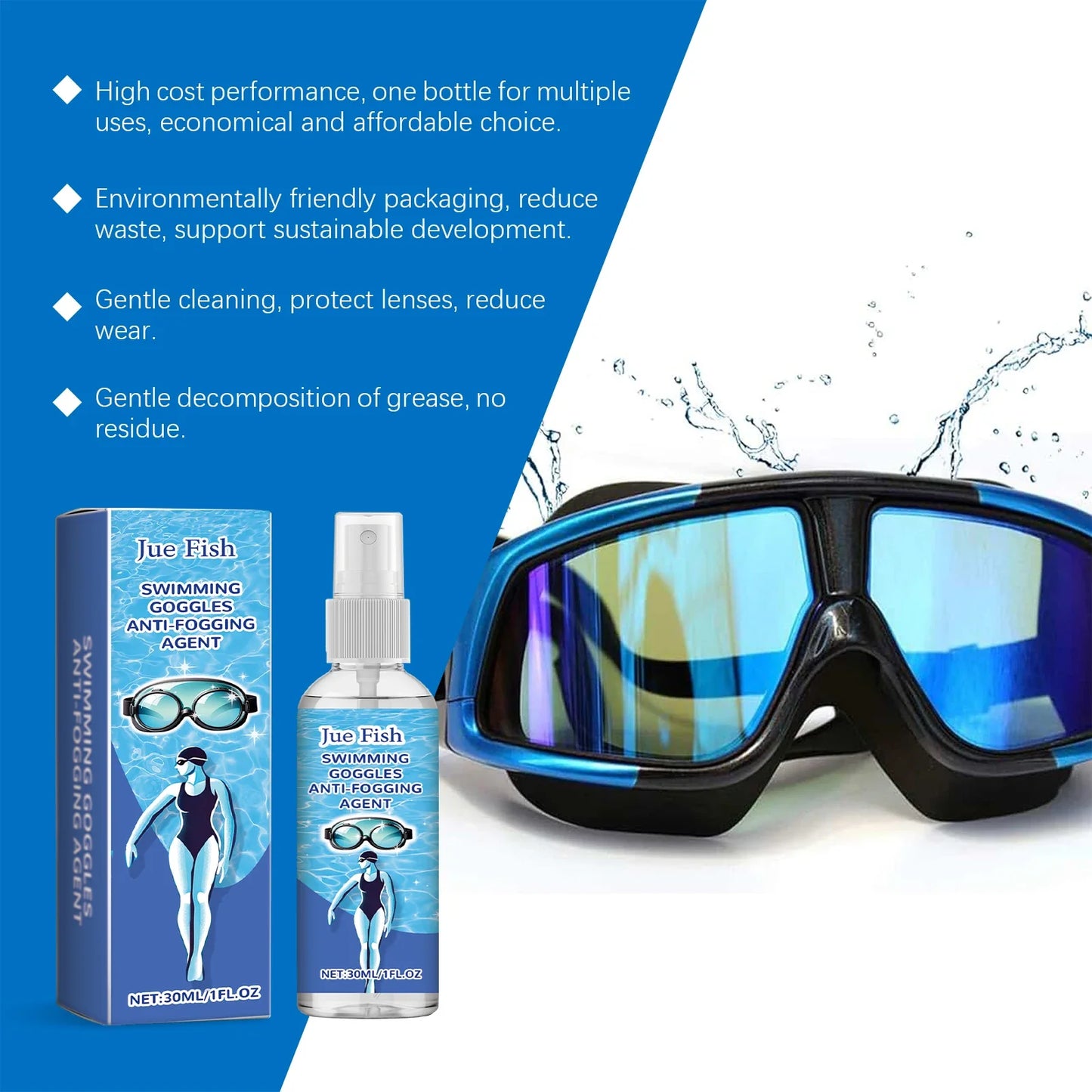 Anti-Fog Spray for Goggles & Glasses – 30ml Lens Solution