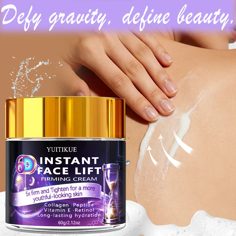 YUITIKUE 6D Instant Face Lift Firming Cream 60g Collagen Peptide Retinol Anti-Aging Hydrating Skin Care Peaceful Pleasures Health and Wellness