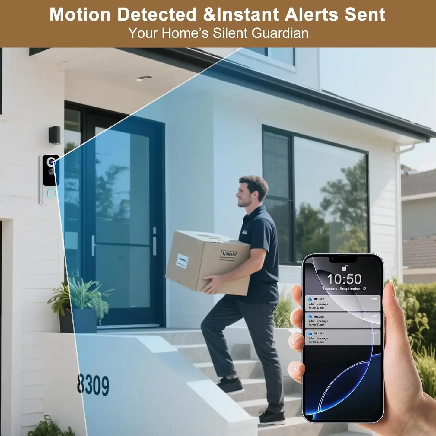 Wireless Doorbell Camera, 2K FHD Head-to-Toe Video, No Subscription, Two-Way Talk, Motion Detection, Works with Alexa & Google Peaceful Pleasures Health and Wellness