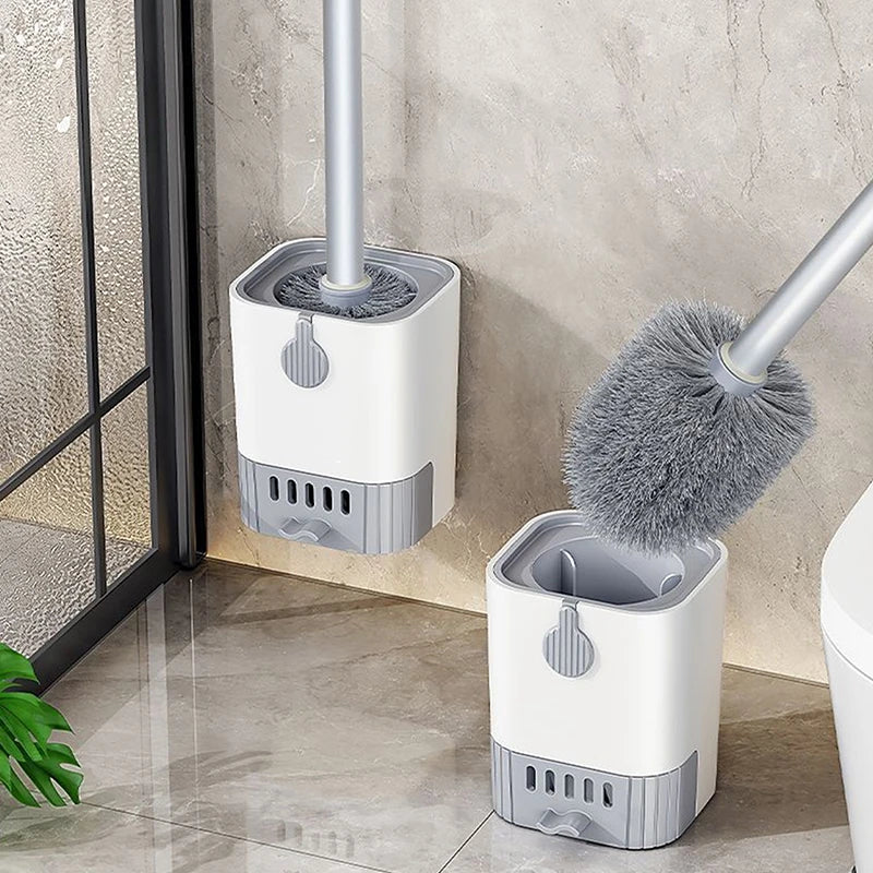 HELTC Toilet Brush & Holder Set | Multi-Functional Bathroom