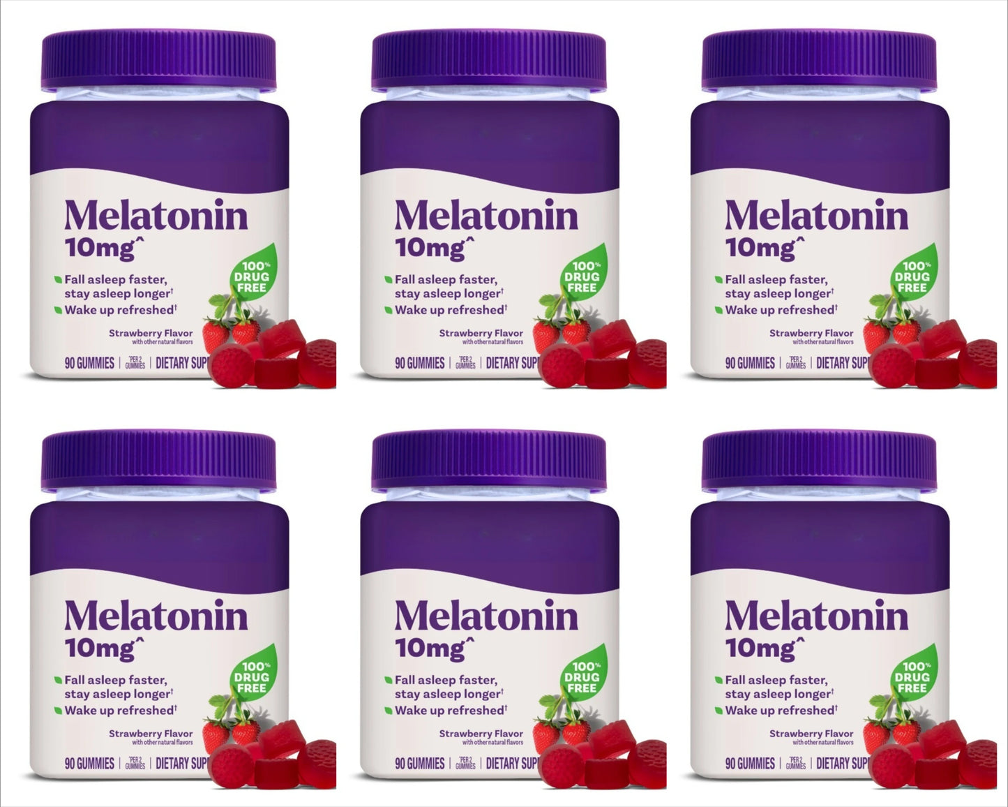 Melatonin Gummies 10mg Strawberry – 90 Count Sleep Support
